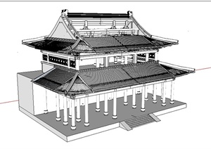 某中式园林大殿设计SU(草图大师)模型