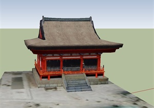 某古典中式旅游古建设计SU(草图大师)模型素材
