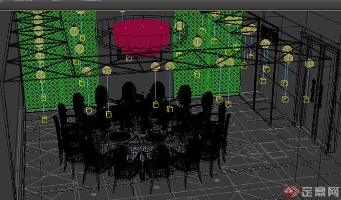 某中式豪华餐饮包间设计3DMAX模型