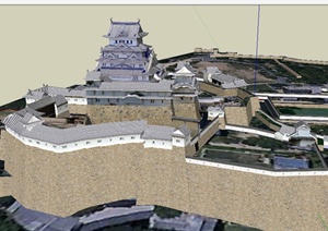 某日式大型旅游景区古建设计SU(草图大师)模型