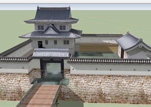 某日式特色居住建筑设计SU(草图大师)模型