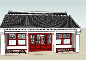 某中式传统民居设计SU(草图大师)模型素材