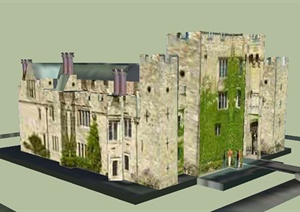 某个欧式城堡建筑设计SU(草图大师)模型