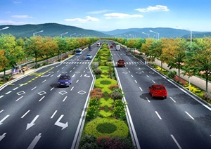 某高速公路景观绿化设计PSD效果图
