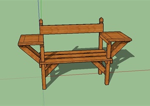 某木质特色坐凳设计SU(草图大师)模型参考
