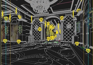 某欧式风格走廊以及电梯间室内设计3DMAX模型