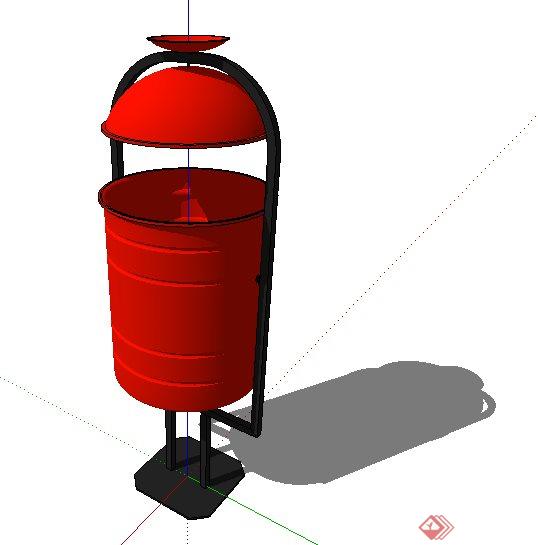 某现代风格户外垃圾桶SU模型(1)