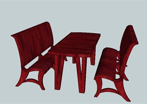 某红木家具坐凳设计SU(草图大师)模型
