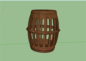 某木桶设计SU(草图大师)模型素材