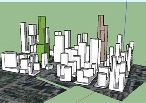 某城市规划塑模设计SU(草图大师)模型