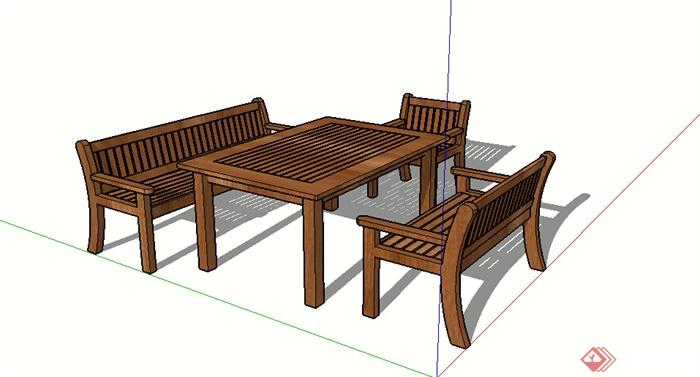 某木质家具桌子SU模型素材