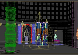 某酒店室内大厅设计3DMAX模型参考