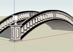 新古典风格景观桥设计SU(草图大师)模型