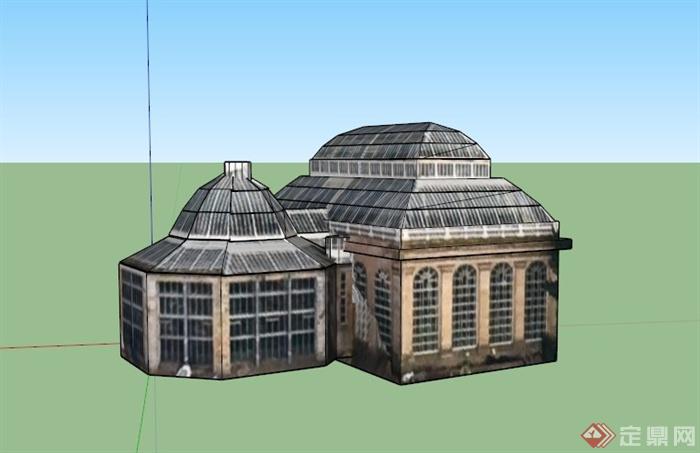 某欧式古典教堂建筑设计SU模型(1)