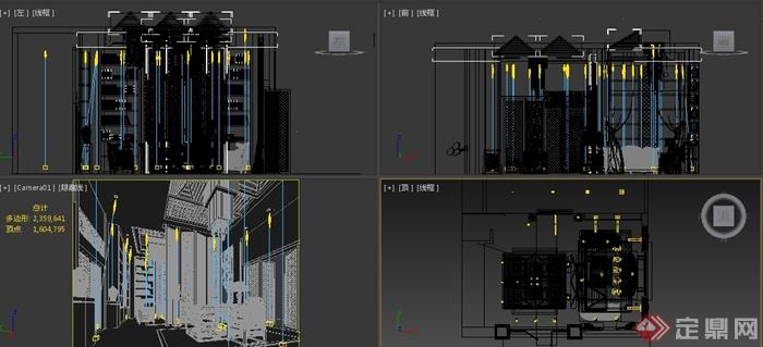 某中式风格会所会客厅室内设计3DMAX模型(2)