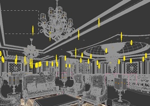 某欧式风格会所接待大堂室内设计3DMAX模型