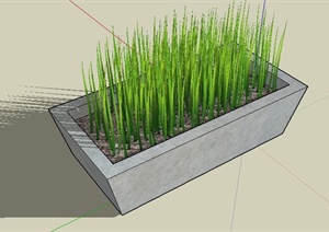 某园林景观矩形花池、种植池SU(草图大师)模型