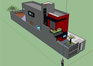 某特色住宅建筑设计SU(草图大师)模型2