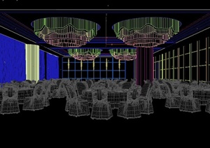 现代某酒店宴会厅宴宾厅装修设计3DMAX模型