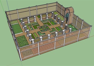 某植物花园景观设计SU(草图大师)模型