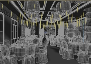 某酒店宴会厅餐厅室内设计3DMAX模型