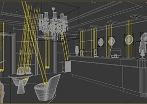 某宾馆大堂室内装饰设计3DMAX模型