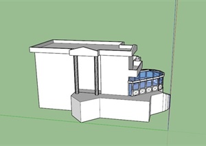 某欧式带阳光房住宅建筑设计SU(草图大师)模型