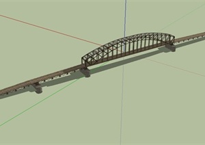 某交通大桥设计SU(草图大师)模型