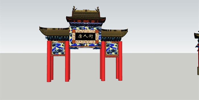 某古典中式大门设计SU模型参考