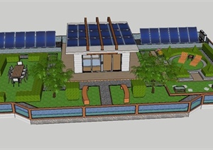 某屋顶花园景观设计SU(草图大师)精致模型