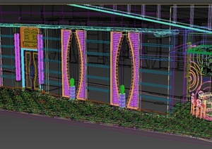 某办公空间走廊室内设计3DMAX模型