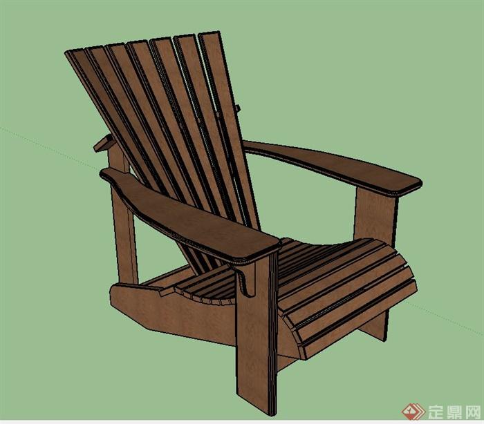 一个花园靠椅设计SU模型(1)