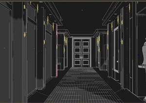 某现代风格走廊走道电梯间室内装修3DMAX模型