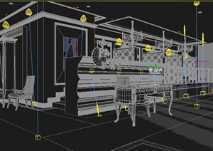 某商业空间前台以及走廊室内设计3DMAX模型