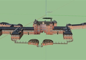 某欧式学校校园建筑设计SU(草图大师)模型