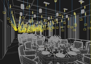 某酒楼餐厅室内装修设计33DMAX模型