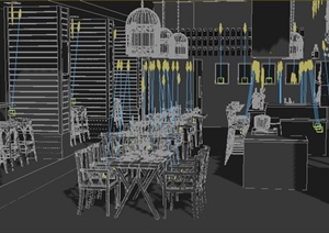 某餐厅咖啡厅室内装修设计3DMAX模型