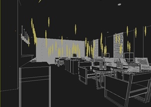 某现代餐厅咖啡厅室内装修3DMAX模型
