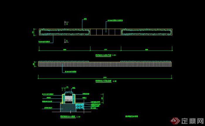 某长条形花坛设计CAD图纸参考(1)