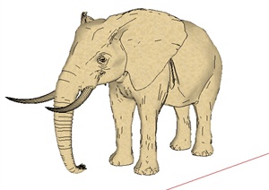 现代风格大象雕塑小品设计SU(草图大师)模型