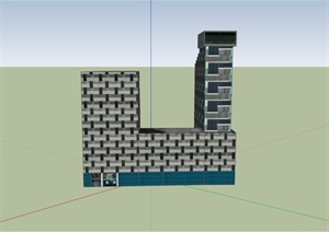 现代某学校科技楼建筑设计SU(草图大师)模型