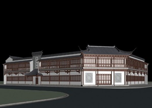 某古典中式风格桃园商场建筑设计3DMAX模型