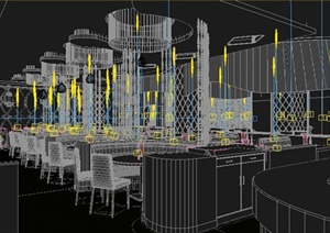 某现代风格意式餐厅室内设计3DMAX模型