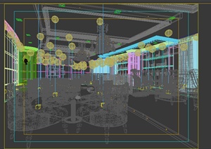 某餐饮空间大厅设计3DMAX模型素材