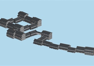 某古典中式多栋古建筑设计3DMAX模型