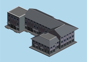 某新中式办公建筑设计3DMAX模型素材