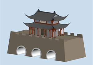 某旅游景区古建设计3DMAX模型
