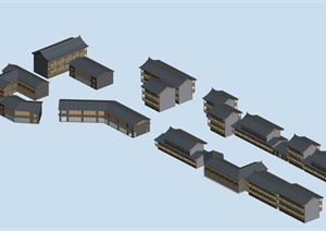 多栋中式古建筑设计3DMAX模型