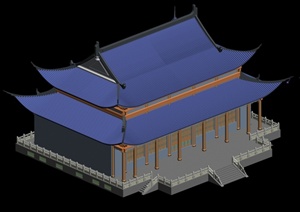 某古中式宫廷建筑设计3DMAX模型
