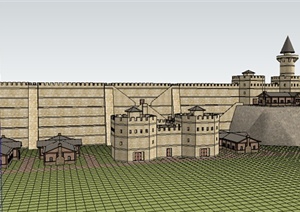 某欧式特色城堡建筑设计SU(草图大师)模型